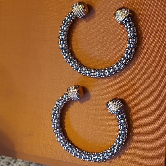 Stainless steel mesh look crystal cap bracelets - Picture 2 of 6